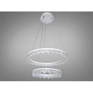 LED люстра 2 кільця 82 Вт біла 14 м² Diasha MD78201/600+400WH