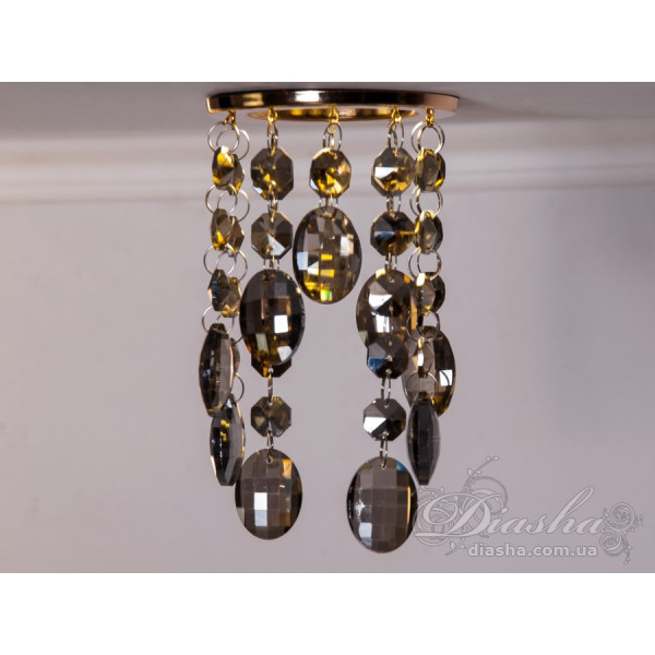 Точковий світильник із кришталевими підвісками Diasha 6019BGD-SM
