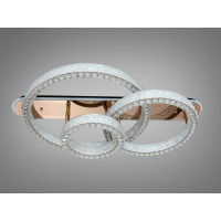 LED люстра стельова Diasha золото 200W 3 кільця з пультом Diasha 663/800+600+400GD