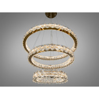 Кришталева світлодіодна люстра-підвіс, 70W Diasha 7895/800+600+400S-gold