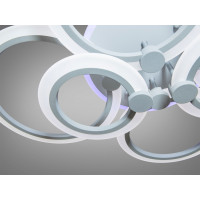 Стельова LED люстра з пультом, диммером та підсвічуванням, 105W, сіра Diasha A8022/6GRLED3colordimmer