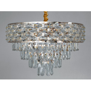 Кришталева люстра підвіс золото E14 9 ламп Diasha 2030/500SGD