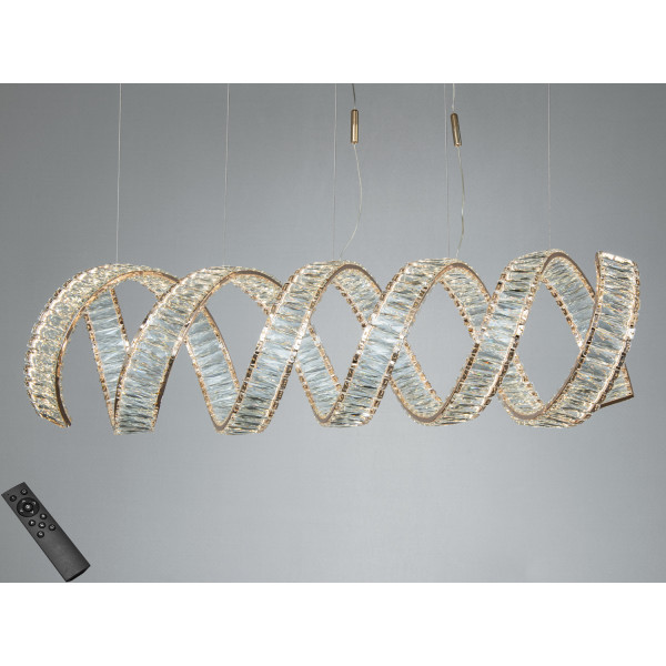 Люстра LED підвісна спіраль золото 250Вт пульт Diasha 533/1200SG