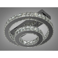 Інноваційна кришталева світлодіодна люстра кільця, 40Вт, хром Diasha 7708-2D/HR