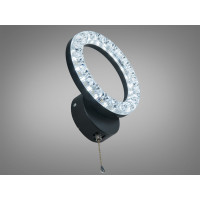 Настінний LED світильник чорний 17 Вт 3 режими шнурок Diasha MX4770/1BK