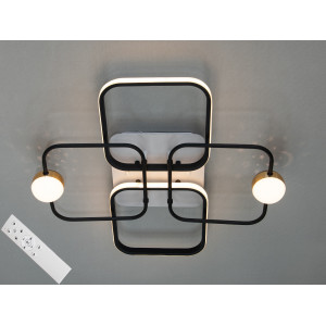 Сучасна стельова світлодіодна люстра з пультом, 55Вт, білий+чорний Diasha MX2990-2+2AWH+BK