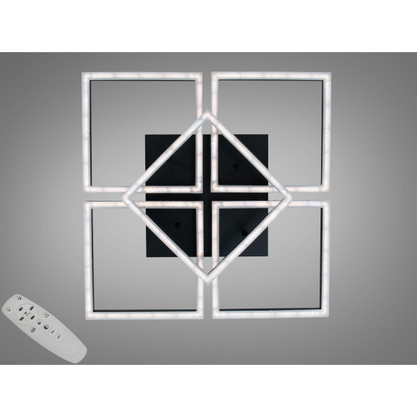 Стельова LED люстра 3 кільця 60Вт матовий хром Diasha 2553BKdimmer