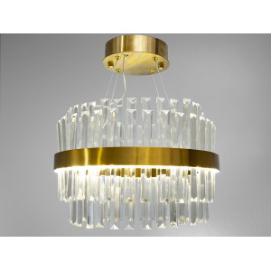 Неповторна підвісна кришталева лед люстра в кухню, 80Вт, бронза Diasha 840/400BR