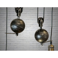 Люстра лофт подвесная на 2 плафона Diasha 9016-2BK-SV