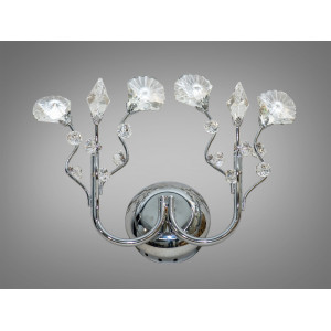Візуально привабливе галогенове бра "Квіткові мотиви", хром Diasha 9346/2W