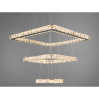 Сучасна підвісна кришталева світлодіодна люстра на тросах, 75W, хром Diasha 7220-8W/500+340+180HR