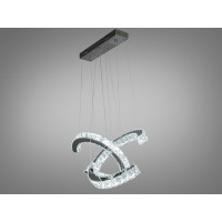 Унікальна підвісна кришталева світлодіодна люстра, 40W, хром Diasha 7219/400+400HR