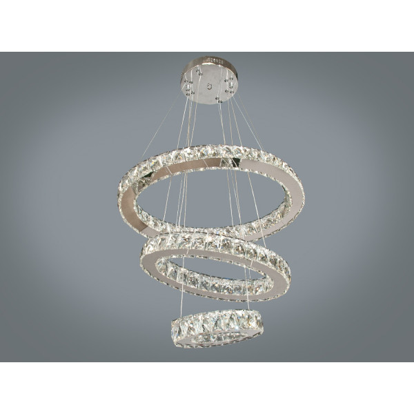 Кришталева світлодіодна люстра-підвіс, 56W Diasha 7242/560+400+230HR Кришталева світлодіодна люстра-підвіс, 56W Diasha 7242/560+400+230HR