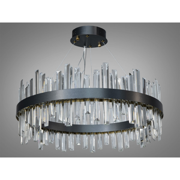 Хрустальная люстра в зал 135 Вт, чорная Diasha 836/600PB