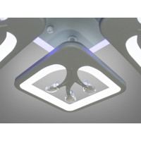 Модна стельова LED люстра з пультом, дімером, підсвічуванням,85W, сіра Diasha S8157/4GRLED3colordimmer