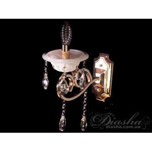 Класичне бра з кришталевими підвісками, золоте виконання Diasha 1508/1
