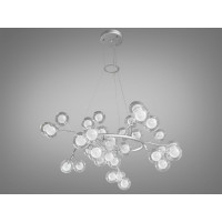 Люстра в зал 45 лампочки, хром сатин Diasha Y889-45BSL