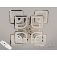 Стельова лед люстра з диммером і LED підсвічуванням, 130W, хром Diasha HS8060/4+4HRLED3colordimmer