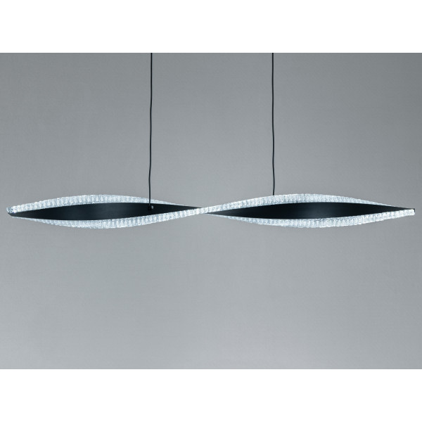 Світлодіодна підвісна люстра 50 Вт чорна 9 м² Diasha XH1004/1000BK