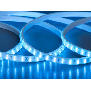 LED стрічка 220в, 120 шт/м, герметична, 10мм, блакитний Diasha P220-2835-120-BLUE-65-12