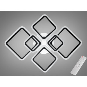 LED люстра в зал, 110W, чорний Diasha A8160/6BK