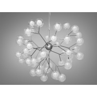 Люстра в зал 45 лампочки, хром сатин Diasha 887-45BSL