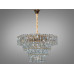 Перлина колекції, пишна кришталева люстра підвіс, 14 ламп, хром Diasha 310-600GD