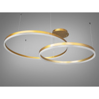 Світлодіодна люстра підвіс з пультом, димером, 100Вт, золото Diasha D2485-800+600G