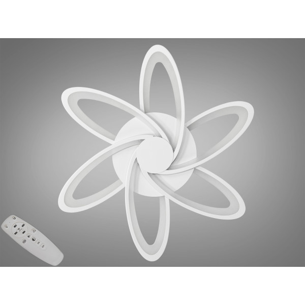 Сучасна пристельова світлодіодна люстра з пультом, 92Вт, чорна Diasha 2445/6WHdimmer