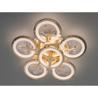 Золота світлодіодна люстра з регулюванням яскравості, пультом, 90W Diasha 8135/5+1GLED3colordimmer