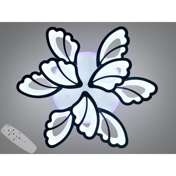 Стельова люстра LED біла 50Вт пульт 3 модулі Diasha 8166/6+3BKLED3colordimmer Стельова люстра LED біла 50Вт пульт 3 модулі Diasha 8166/6+3BKLED3colordimmer