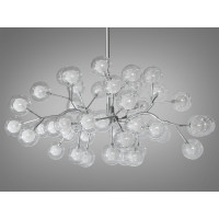 Декоративная люстра в зал 45 лампочки, хром сатин Diasha 886-45BSL