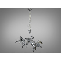 Підвісна люстра з керамічними елементами, 6 ламп, хром Diasha 7229-6PHR