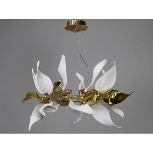 Цікава підвісна люстра з керамічними елементами, 12 ламп, золото Diasha 7208-6PGD