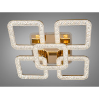 Стельова світлодіодна люстра з пультом, підсвіткою, 80W, золото Diasha 2205/4+1GLED3colordimmer