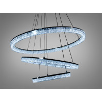Підвісна LED люстра 3 кільця 125W чорна Diasha 1712/800+600+400BK