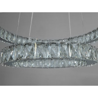 Чудова новинка, кришталева світлодіодна люстра кільця, 65W, хром Diasha 7206-8A/580+400HR