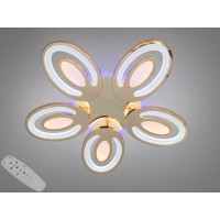 Стельова LED люстра хром 60Вт пульт 3 кільця Diasha 2528/5GLED3colordimmer