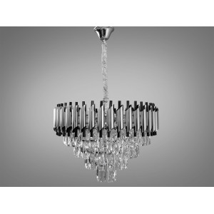 Підвісна кришталева люстра Diasha серія 1013 хром чорний 9 ламп E14 Diasha 9001-550CH+PB