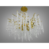 Декоративна підвісна кришталева люстра "Гліцинія", 8 ламп, золото  Diasha 609-600GD