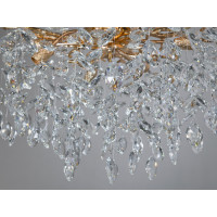 Підвісна люстра Гліцинія золото 8 ламп кришталь Diasha 608-600G