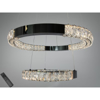 Підвісна LED люстра 2 кільця чорний хром 54Вт Diasha 7968/600+400BHR Підвісна LED люстра 2 кільця чорний хром 54Вт Diasha 7968/600+400BHR