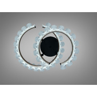 Стельова LED люстра шампань 80W з пультом 14м² Diasha 2511/500+400CG