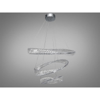 Люстра кольца с хрусталём с пультом 184 Вт хром Diasha 548/800+600+400CH