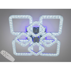 Світлодіодна люстра Серія Квадрати хром 130W з пультом Diasha 2205/4+4HRLED3colordimmer