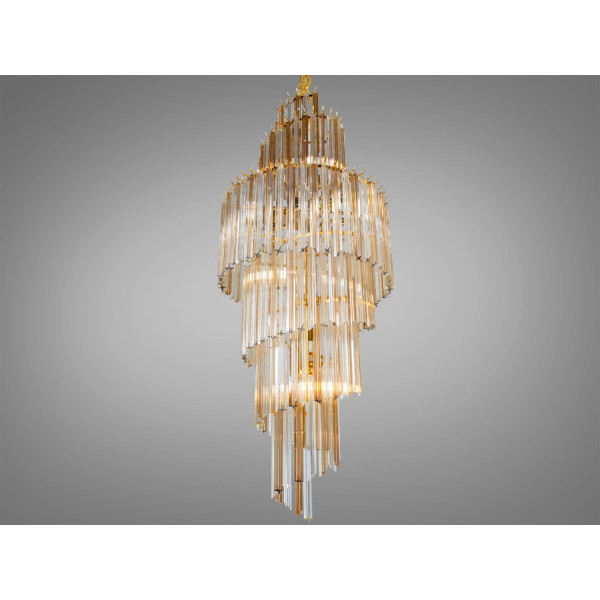 Люстра підвісна кришталева Хрустальний каскад золото Diasha 82203/600xH1500G
