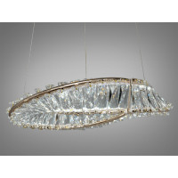 Дизайнерська кришталева люстра на тросах з пультом, 45W, золото Diasha 548/400G