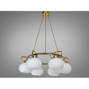 Підвісна люстра лофт кругла 6 плафонів бронза Diasha LQ7106/6BR