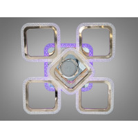 Стельова люстра з диммером, підсвічуванням і MP3, 150W Diasha J618/4+1HR+GMP3LED3colordimmer