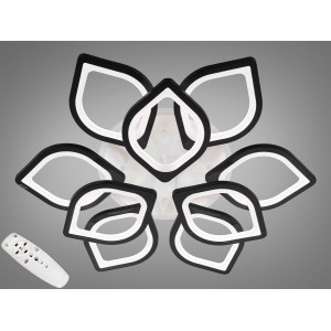 Світлодіодна люстра смарт світильник з пультом, 165 Вт, чорна люстра Diasha 8073/6+3BKLED3colordimmer